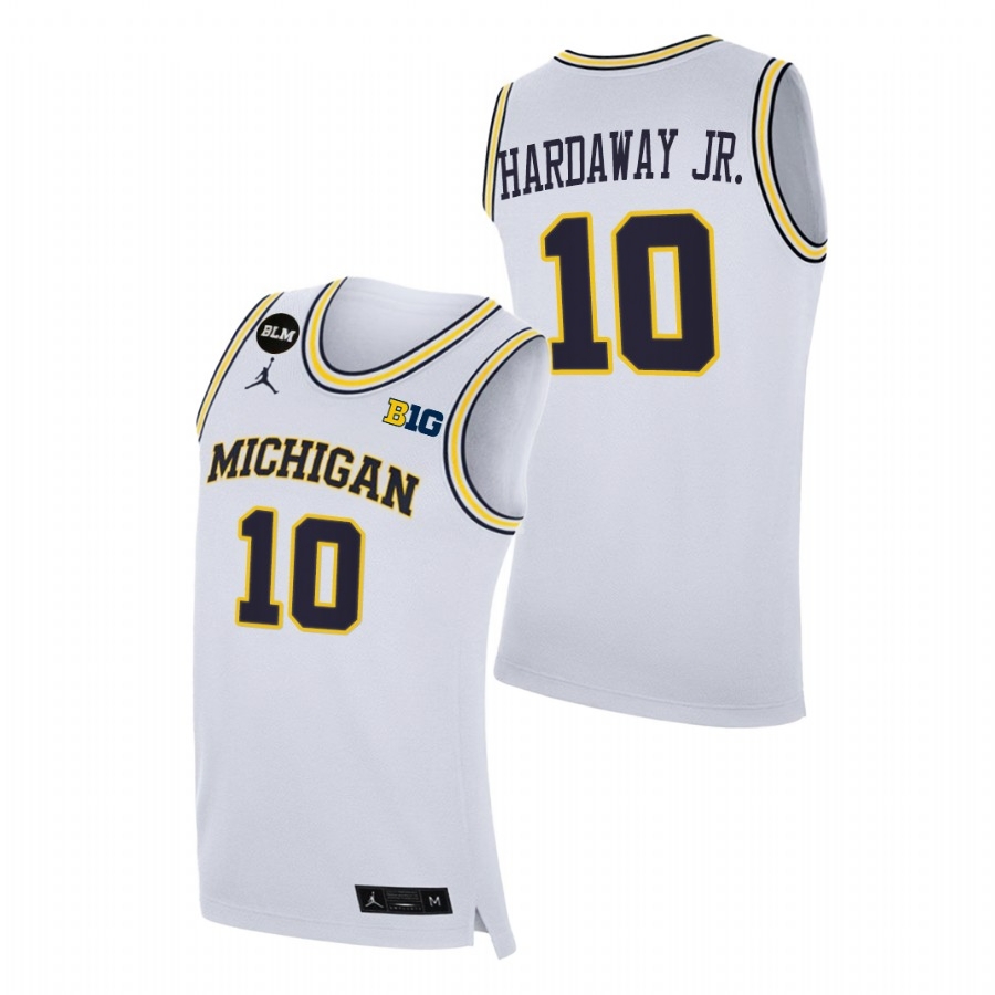 Michigan Wolverines Men's NCAA Tim Hardaway Jr. #10 White BLM College Basketball Jersey LLI0049JA